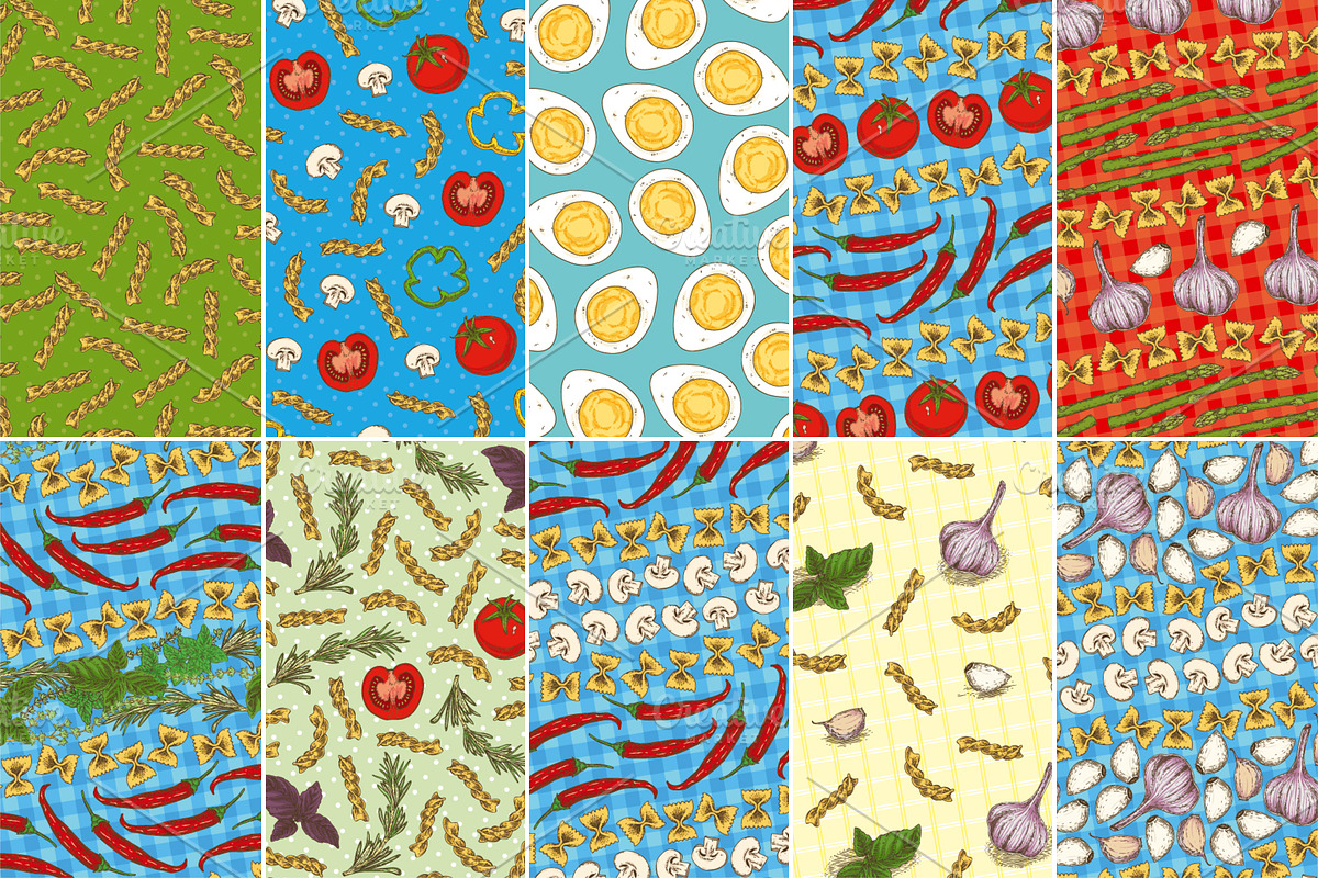 Food Seamless Patterns Collection, a Pattern Graphic by DeepFuze