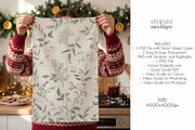 Christmas Tea Towel Mockup, a Household Mockup by EmpaviMockups (Thumbnail 4 of 6)