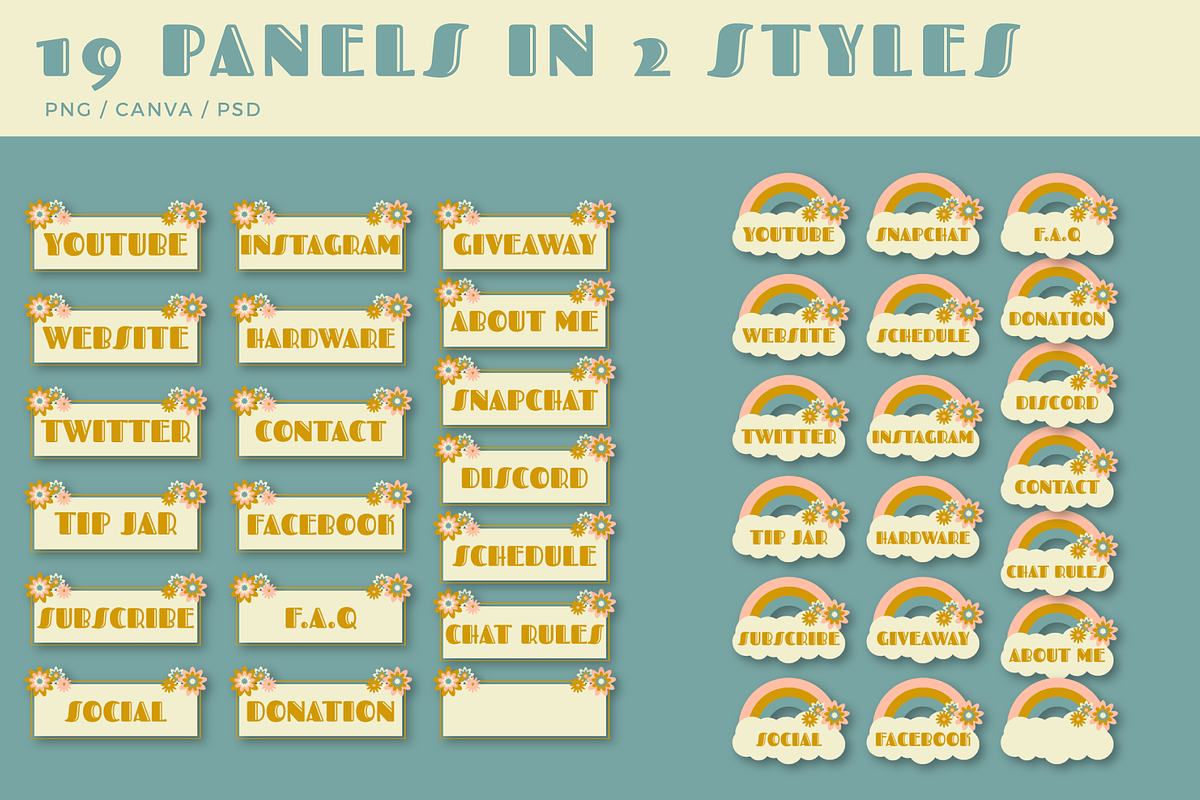 Streaming: 70s Retro Twitch/Stream, a Social Media Template by Liseno Designs (Photo 7 of 10)