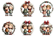 Cute Christmas Couple Clipart, an Illustration by DreamArtGraphic (Thumbnail 2 of 5)