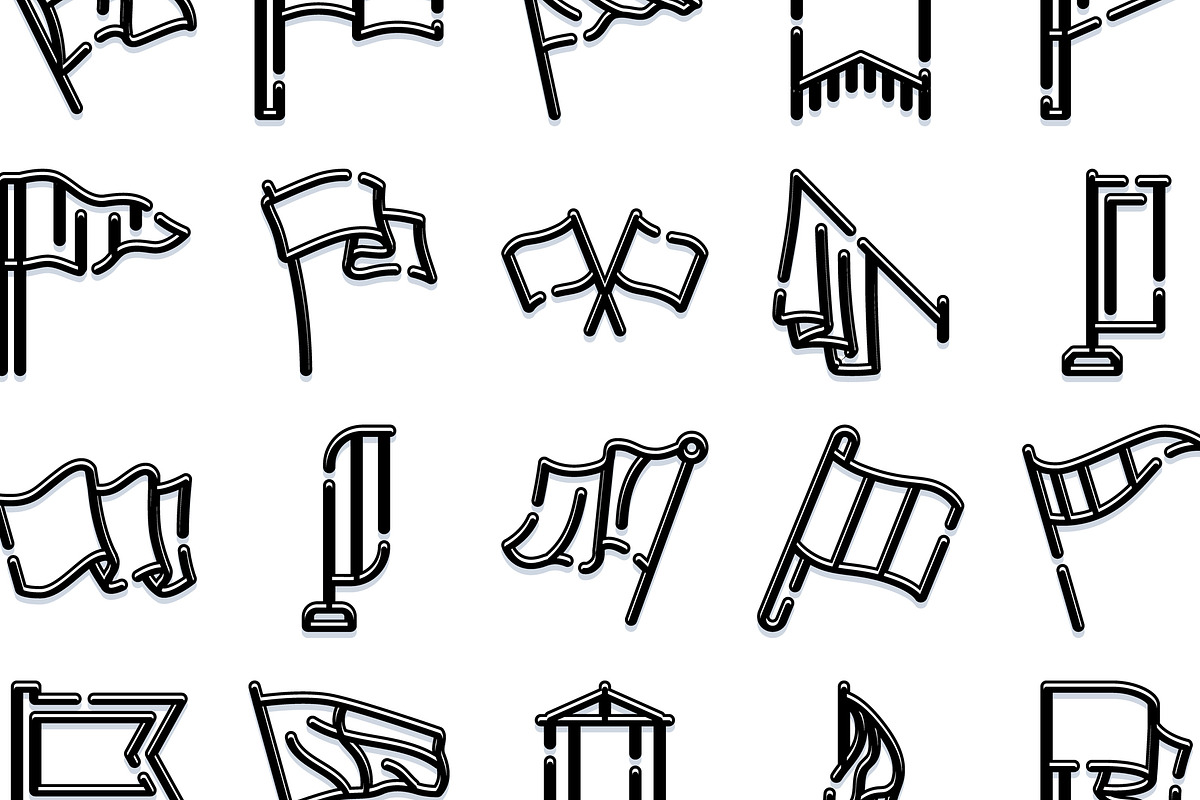 Various flag and banner outline icon, an Object Graphic by pikepicture (Photo 3 of 3)