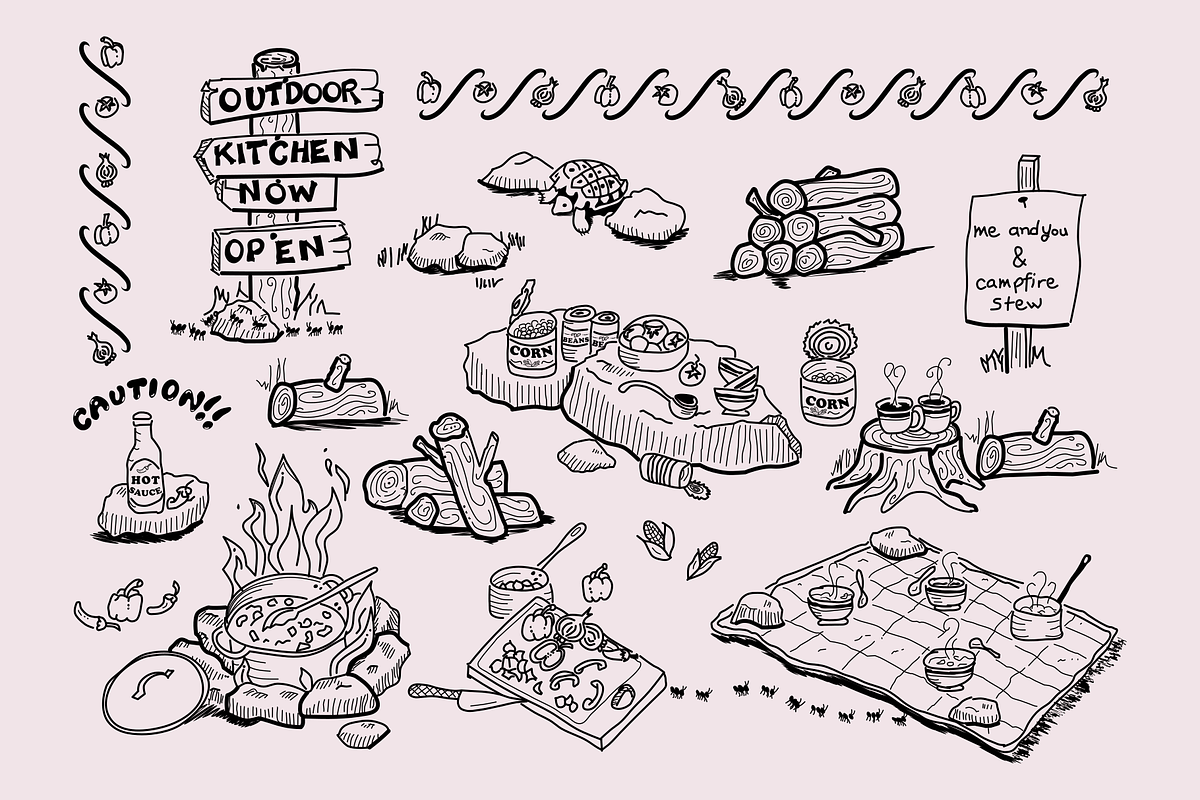 Outdoor Kitchen Illustrations, a Food Illustration by AJ Doodles (Photo 2 of 16)