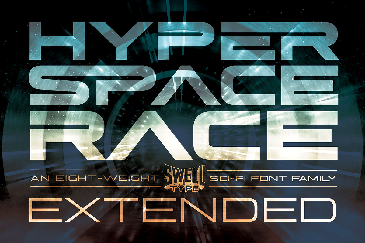 Hyperspace Race Extended sci-fi font