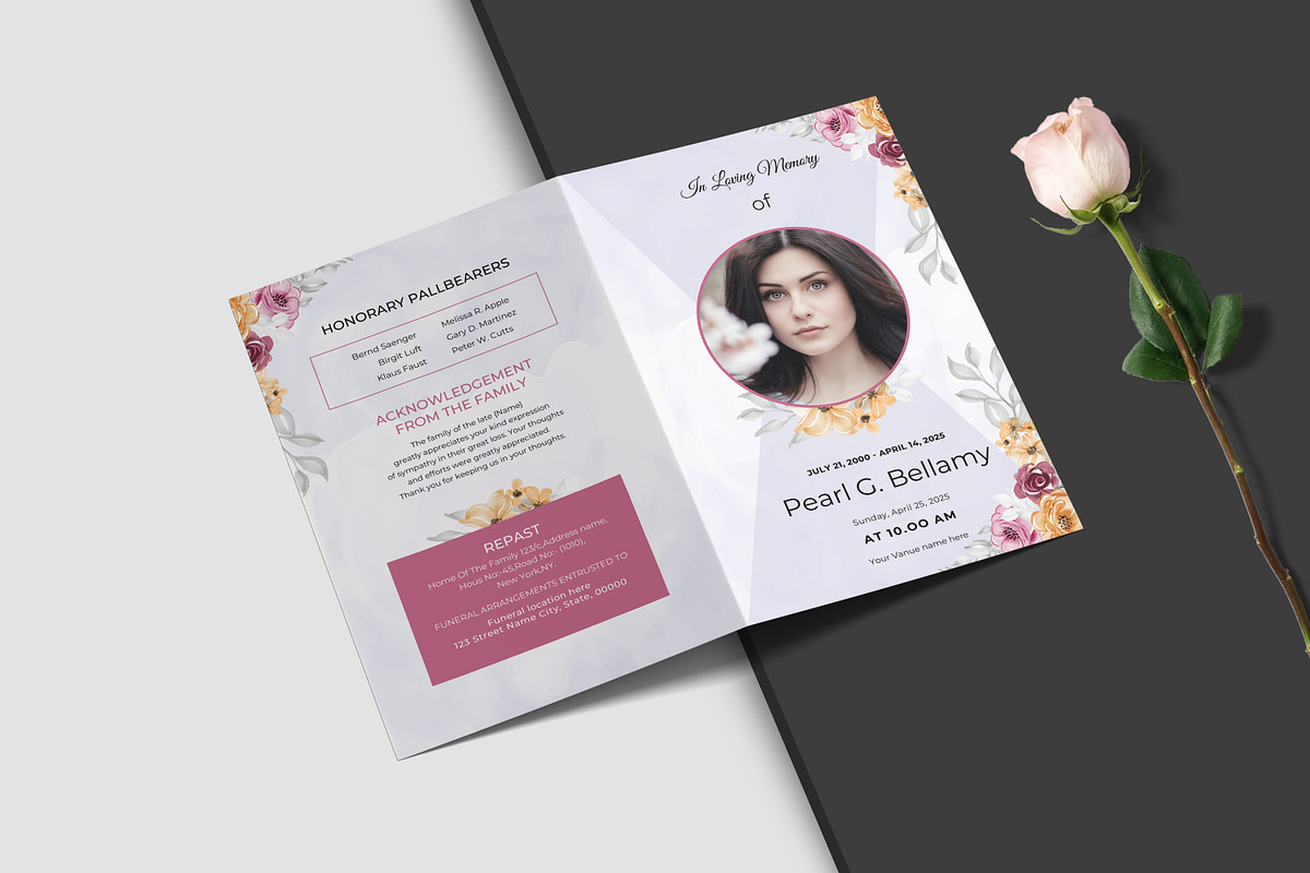 Funeral Program And Prayer Card, a Brochure Template by crazyOWL (Photo 8 of 8)