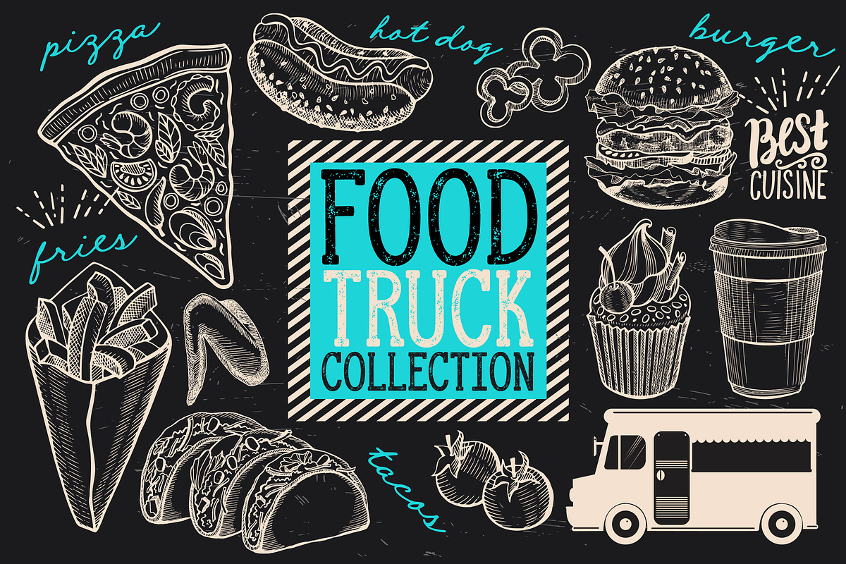 Food Truck Illustrations, a Food Illustration by BarcelonaShop (Photo 1 of 4)