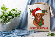 Highland Cow Merry Christmas PNG, an Illustration by DreamPrint404 (Thumbnail 5 of 7)