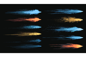 Color flying dust. Multicolor powder, an Illustration by Stock-Smart-Start