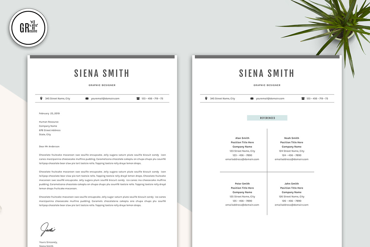 Resume Template CV Template -Word, a Resume Template by GResume (Photo 4 of 7)
