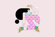Playful Pastel Vector Characters, a Person Illustration by Léo Alexandre (Thumbnail 14 of 15)