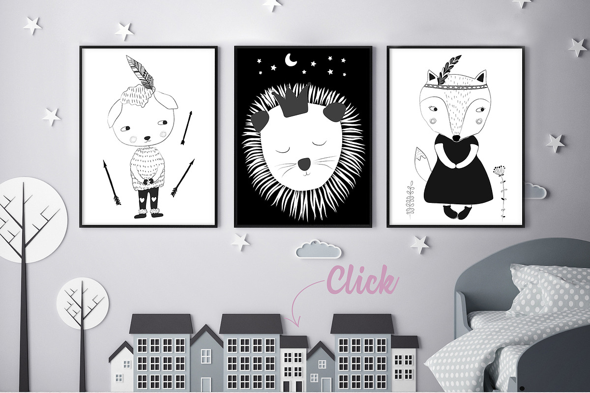 Black & White Kids Illustrations, an Animal Illustration by Irena Art (Photo 3 of 6)