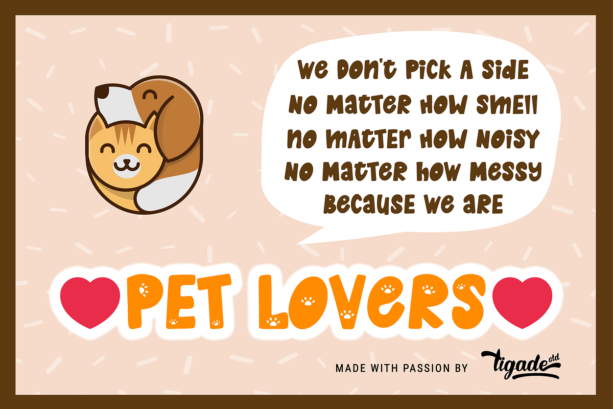 Little Paws | Adorable Cat & Dog, a Font by Tigadestd Type (Photo 2 of 8)