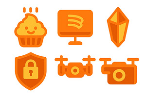 Colorful icons representing various, an Illustration by ZinetroN