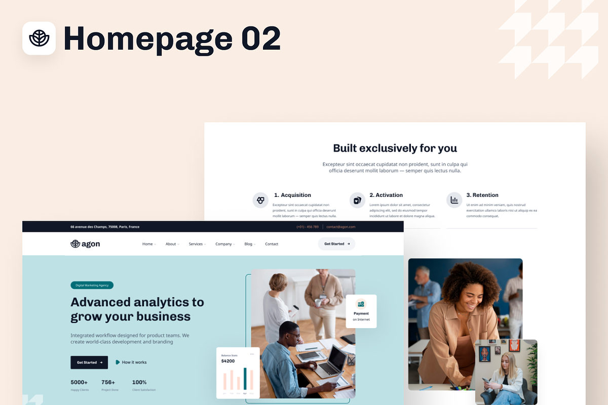 Agon - Multipurpose Agency Template, a HTML Template by AliThemes (Photo 2 of 8)