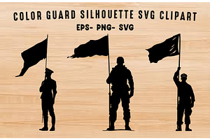 Military Color Guard SVG Silhouettes, a Person Illustration by Gfx Expert Team