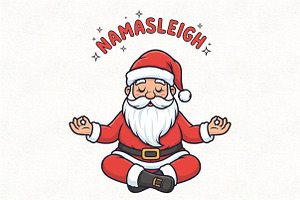 Funny Santa Namasleigh Sublimation, an Illustration by CraftArtStudio