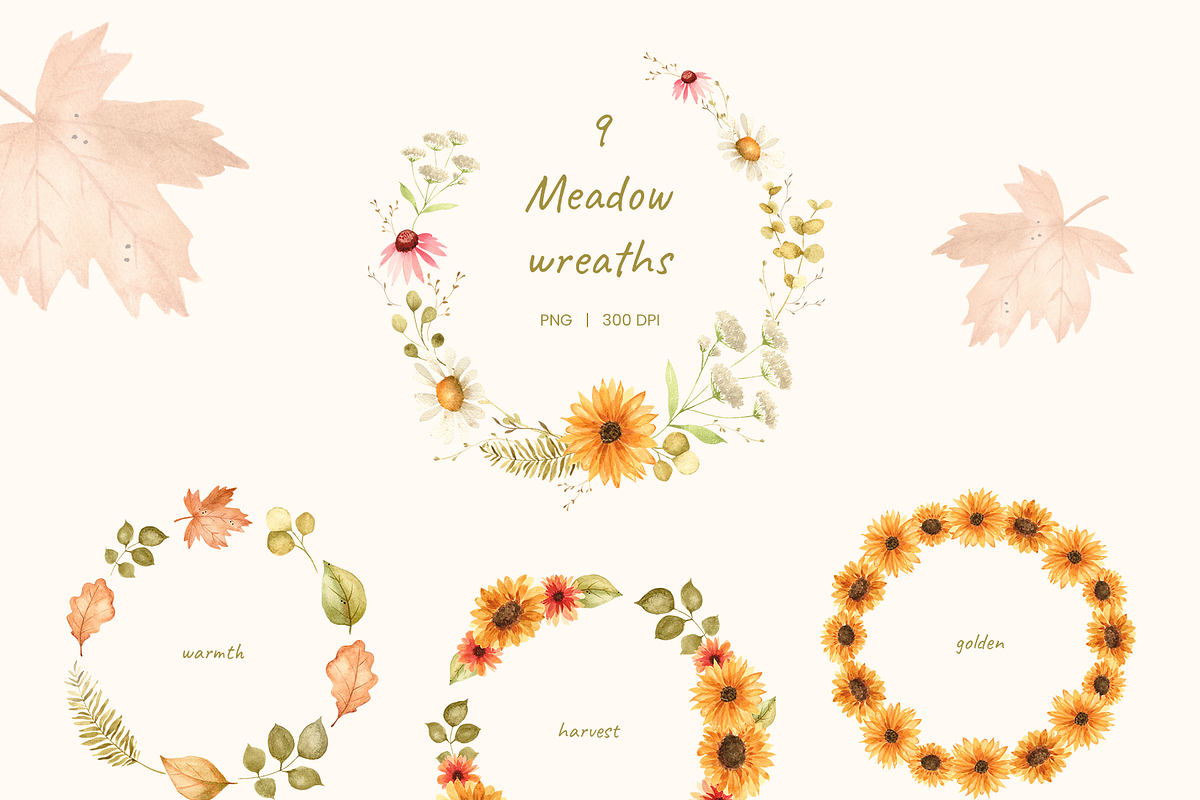 Golden Meadow. Watercolor Autumn Set, a Seasonal Illustration by Liliia Polos Illustration (Photo 5 of 12)