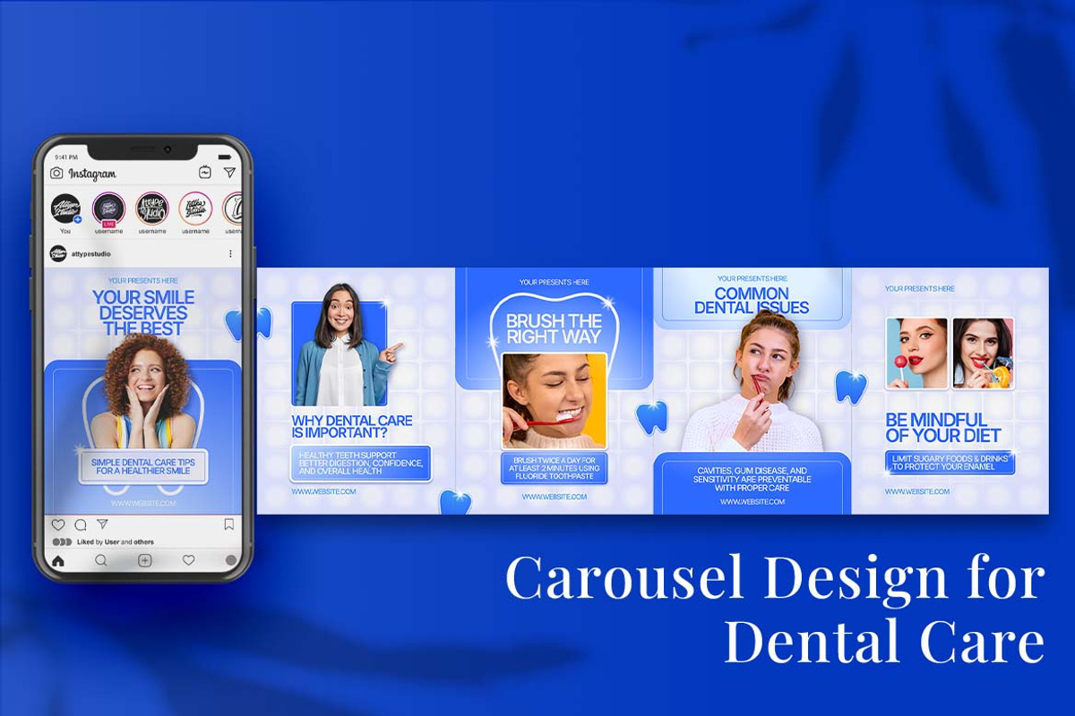 Dental Care Instagram Carousel & Can, a Social Media Template by Attype (Photo 4 of 5)
