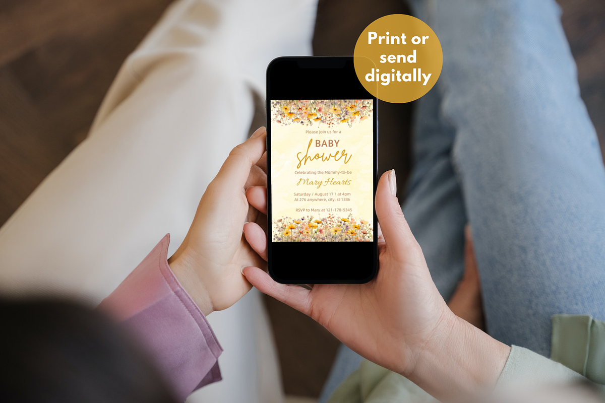 Baby Shower Invitation Template, an Invitation Template by SimoDigitalArt (Photo 6 of 9)