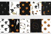 Watercolor Halloween Witch Broom Set, a Background Graphic by Fresh art by Larysa (Thumbnail 4 of 6)