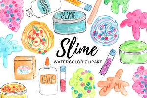 Watercolor slime clipart