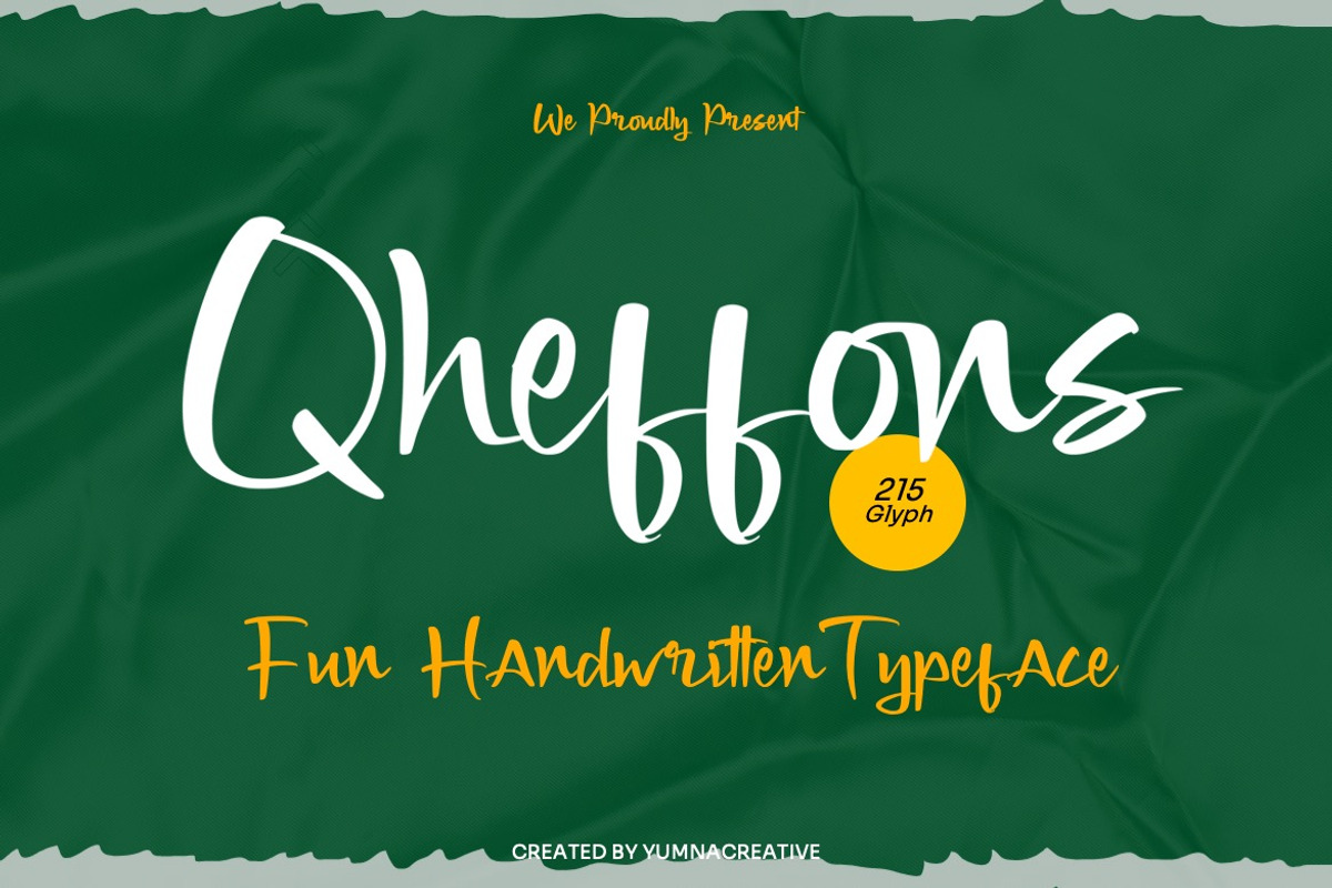 Qheffons - Fun Handwritten Font, a Handwritten Font by Dhabee (Photo 1 of 16)