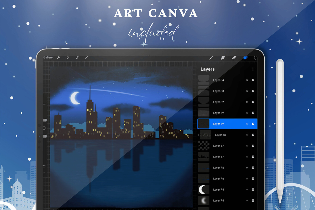 CITYSCAPES PROCREATE BRUSHES, a Brush Add-On by BeeRubby (Photo 2 of 7)
