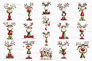 Whimsical Christmas Reindeer Clipart, an Illustration by Craft Nest (Thumbnail 5 of 6)