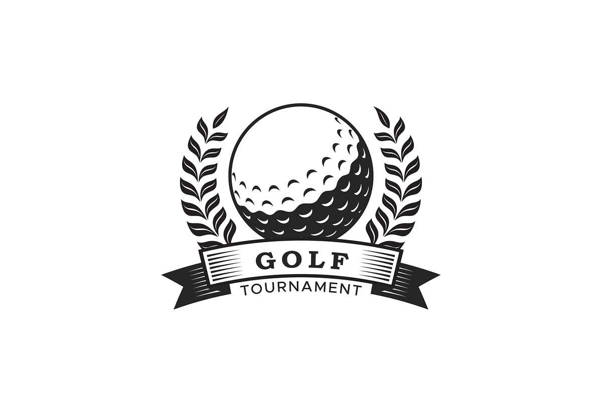 Golf Retro Style Badge Wreath Logo, a Branding & Logo Template by Signatoro