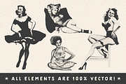 Retro Halftone Pinup Girl Pack, a Graphic by Chad Alan Steinborn (Thumbnail 4 of 5)