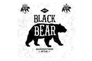 Vintage Label Black Bear