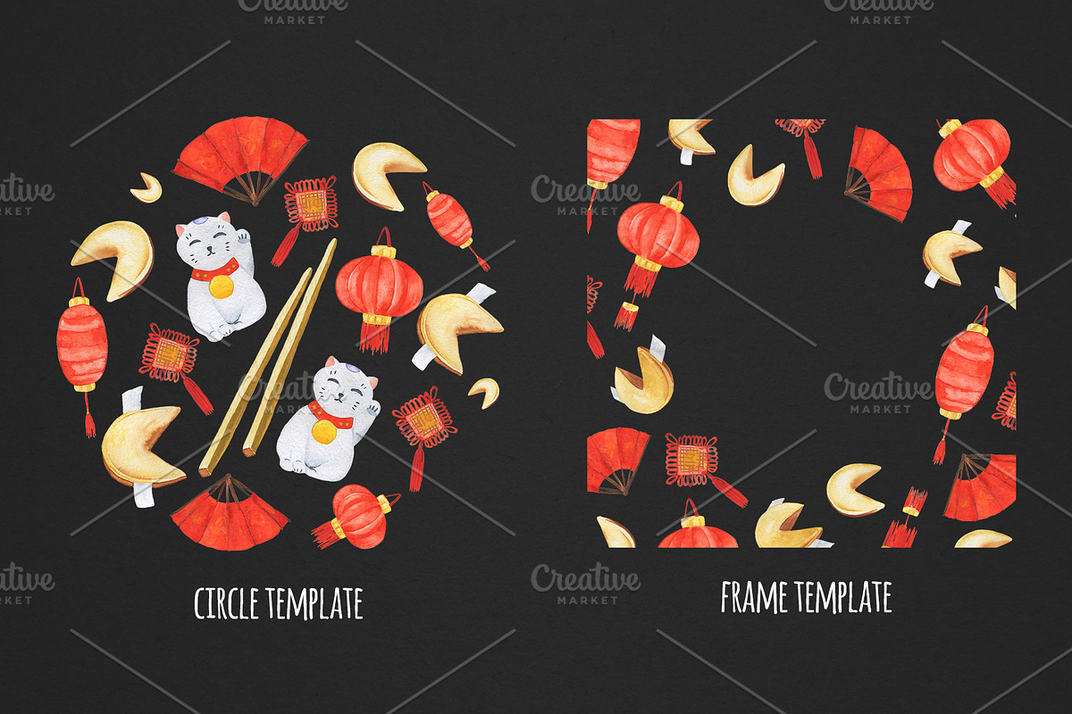 China. Watercolor collection, a Decorative Illustration by Maria's little shop (Photo 3 of 11)