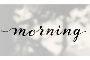 Lettering card with text morning, a Decorative Illustration by Elen_Art