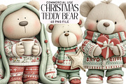 Christmas Teddy Bear Clipart, an Illustration by Daily.Designs (Thumbnail 1 of 5)