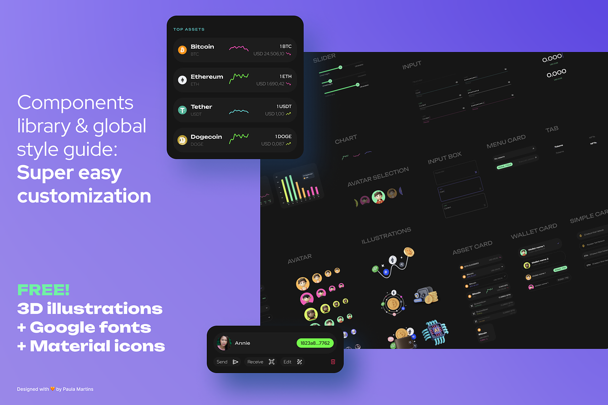 Crypto Wallet + AI Image Generator, an UI Kit Template by Paula M UI Store (Photo 4 of 6)