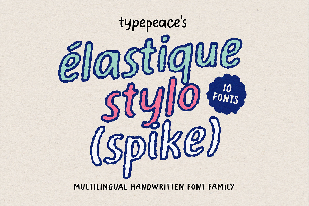 Elastique Stylo Spike - Outline Font, a Slab Serif Font by type peace (Photo 14 of 14)