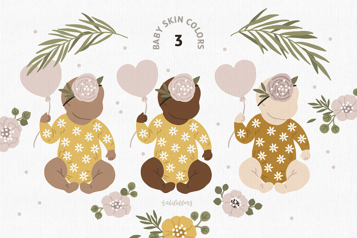 Newborn baby Illustrations & Pattern, an Animal Illustration by tatiletters (Photo 3 of 14)
