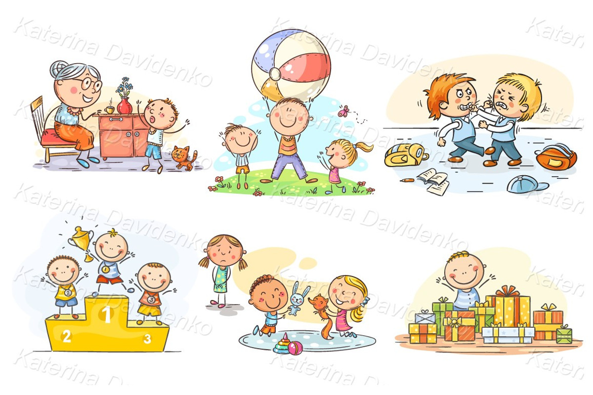 Doodle kids various emotion set, a Person Illustration by Bubert Art (Photo 4 of 7)
