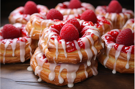 Aromatic Raspberry puffs bakery, a Background Photo by Ylivdesign