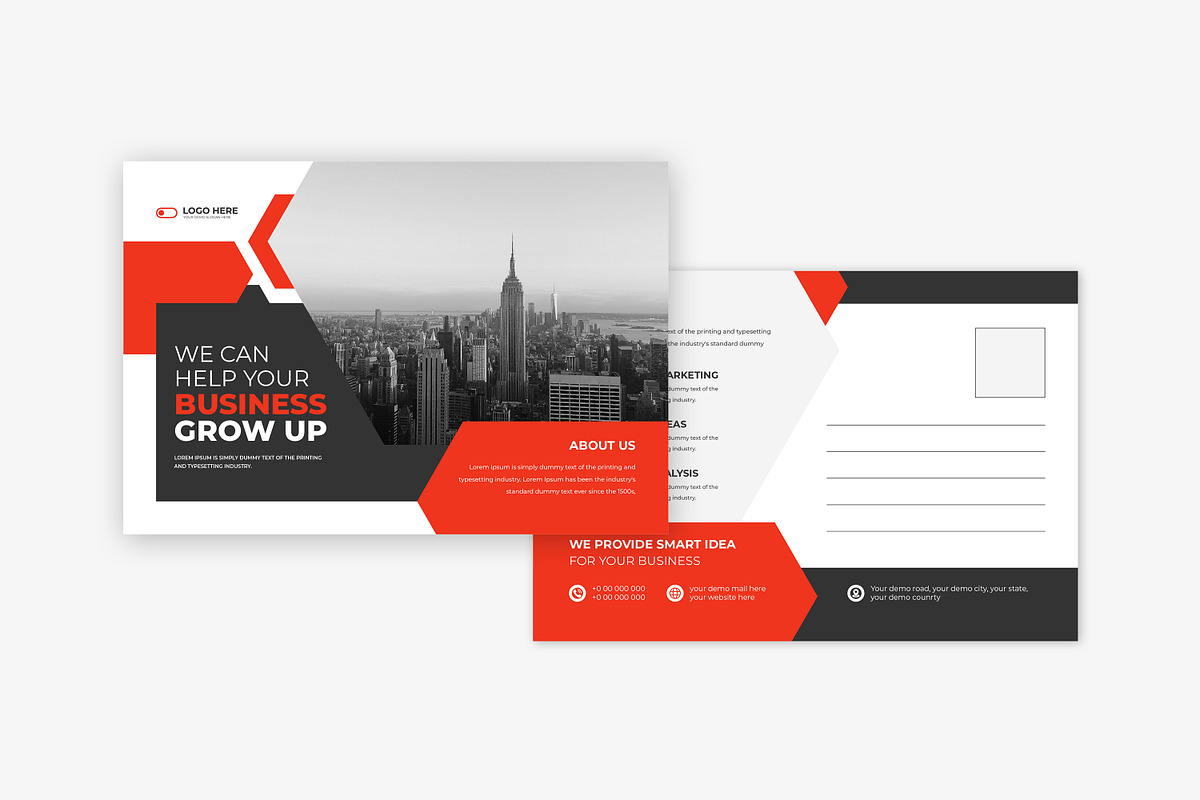 Postcard template design, a Card Template by Tanmoy Topu (Photo 5 of 6)