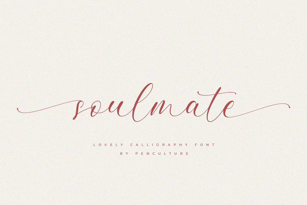 Soulmate – Lovely Calligraphy Font, a Script Font by Pen Culture (Photo 1 of 9)