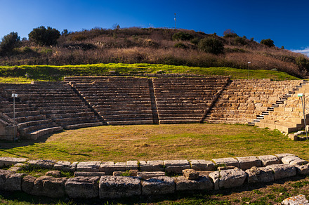 Greek theater and other ruins in Morgantina archaeological site, an Architecture Photo by Bepslabor