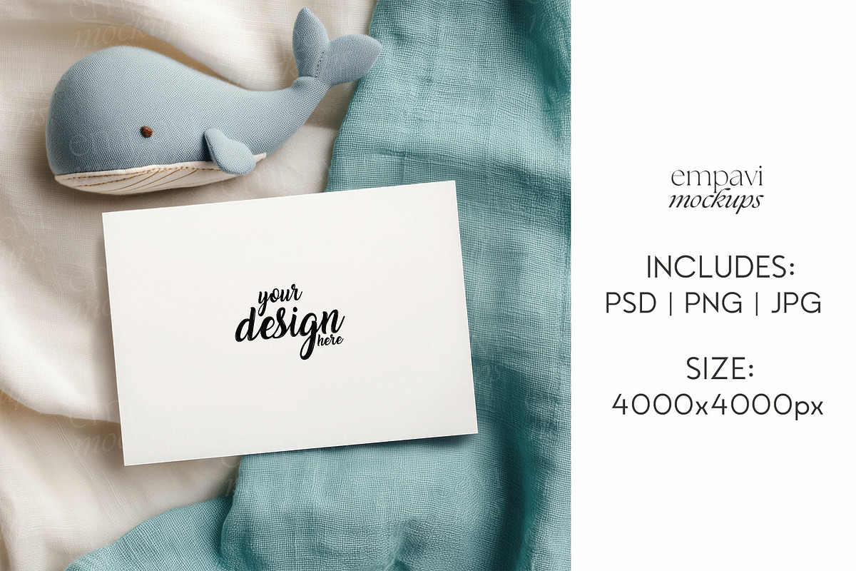 7x5 Landscape Greeting Card Mockup, a Mockup by EmpaviMockups (Photo 3 of 7)