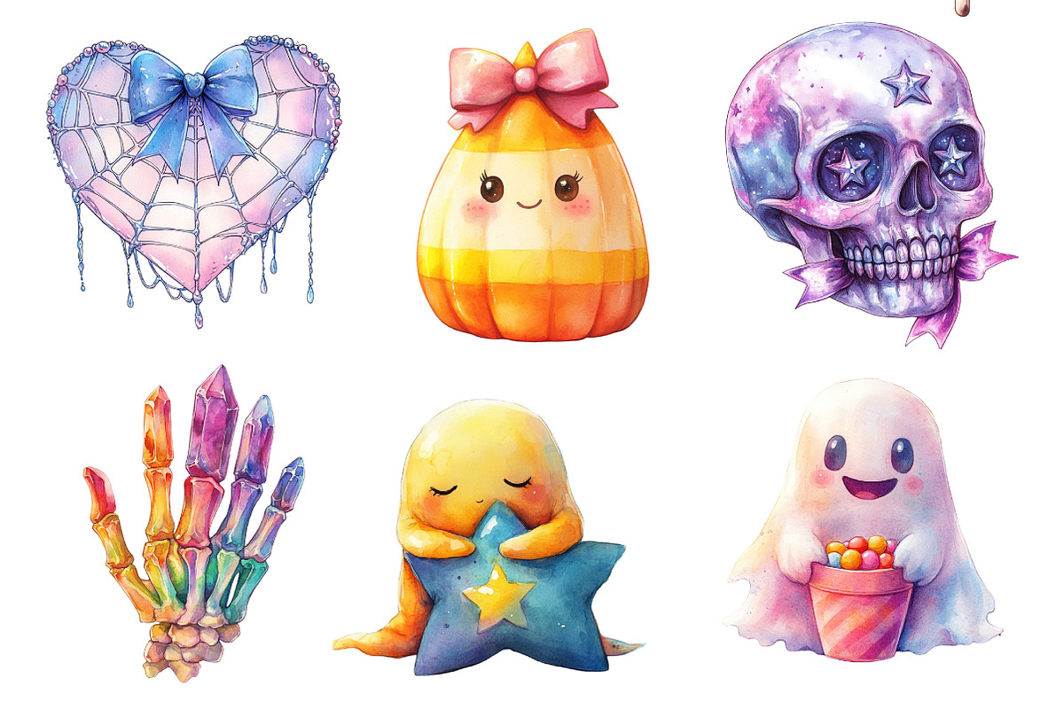 Pastel Halloween Clipart Bundle, an Illustration by Daily.Designs (Photo 3 of 4)