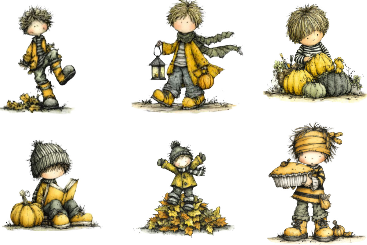 Whimsical Autumn Boy PNG Clipart, a Person Illustration by Designking (Photo 3 of 5)