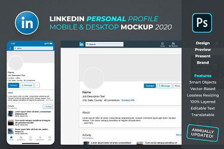 LinkedIn Personal Profile Mockup