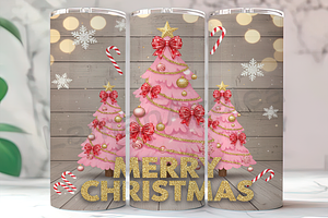 Cute Pink Christmas Tree Tumbler, a Background Photo by LamanAzalea