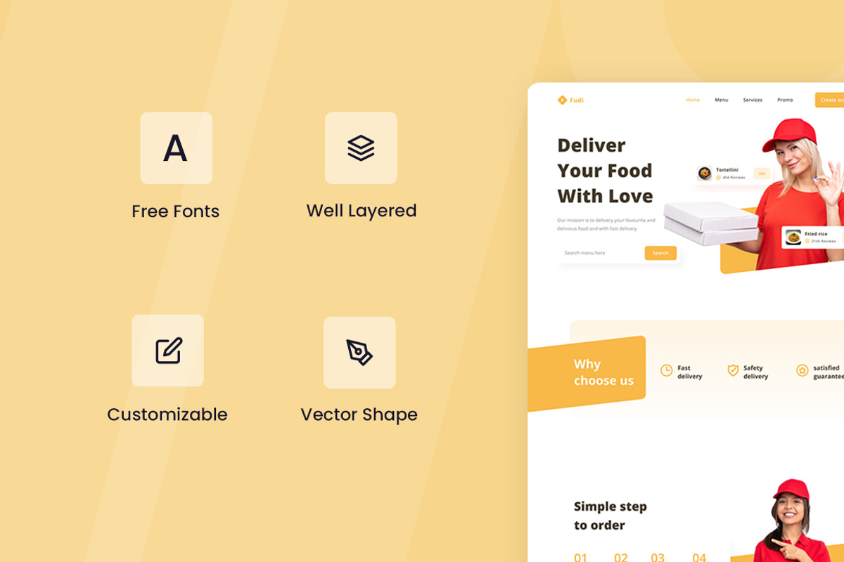 Food Delivery Web Design, a Wireframe Template by INSPR STD (Photo 3 of 6)
