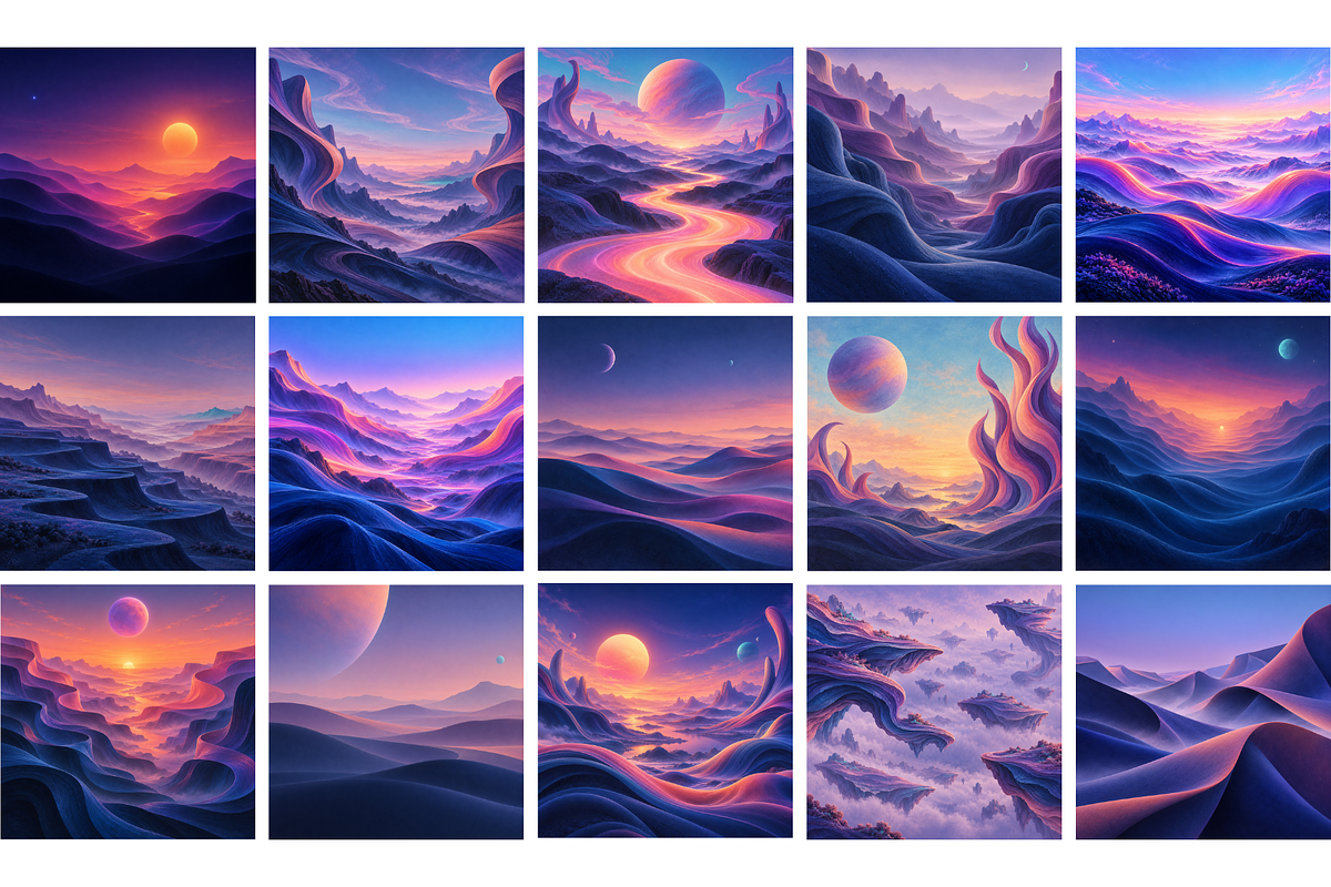 Psychedelic Dreamscapes, a Background Graphic by MarisoArt (Photo 3 of 5)