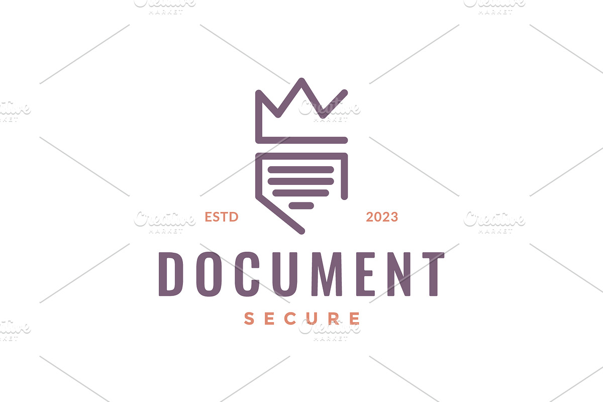 secure document shield crown logo, a Branding & Logo Template by devastd
