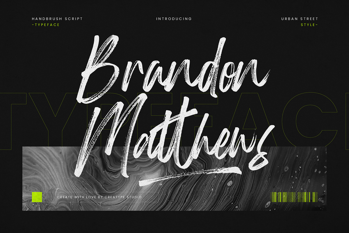Brandon Matthews Handbrush Script, a Script Font by Creatype Studio (Photo 1 of 9)